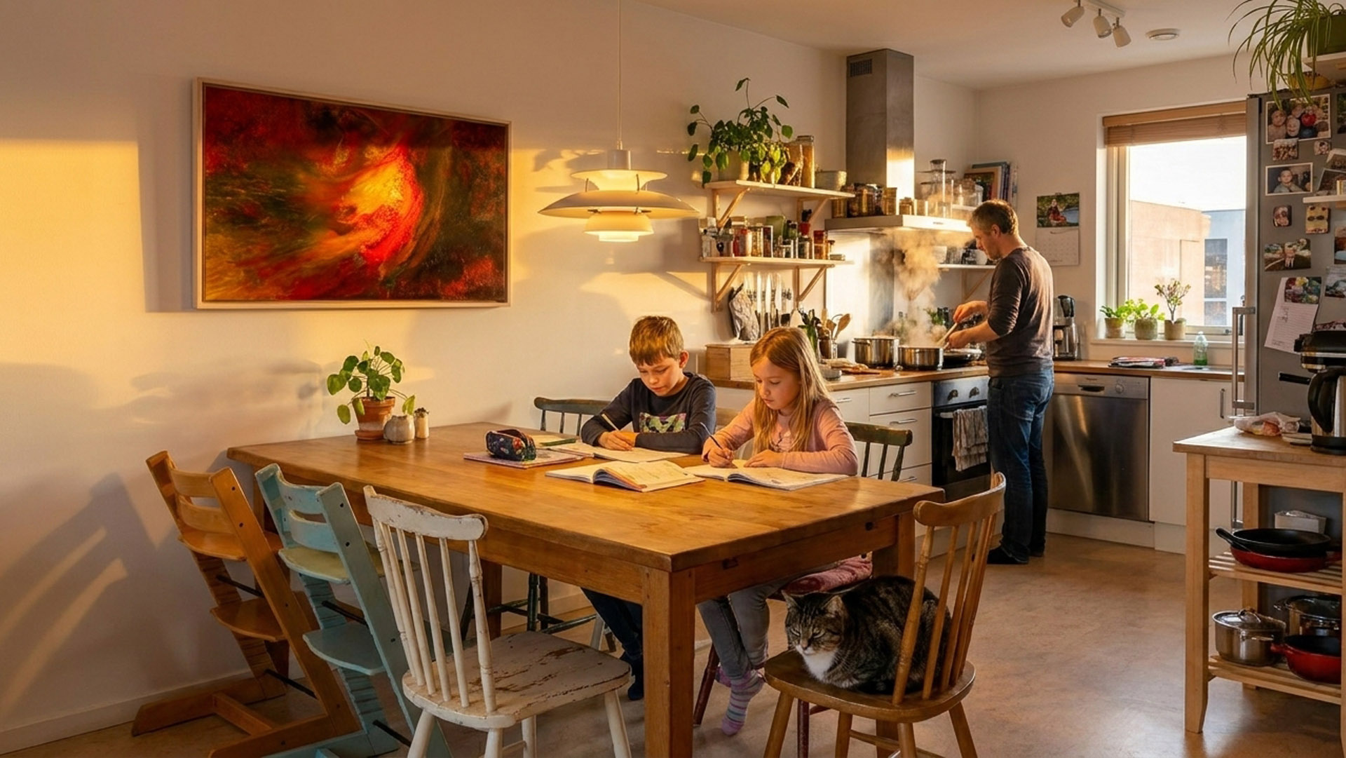 Œuvre dans une cuisine